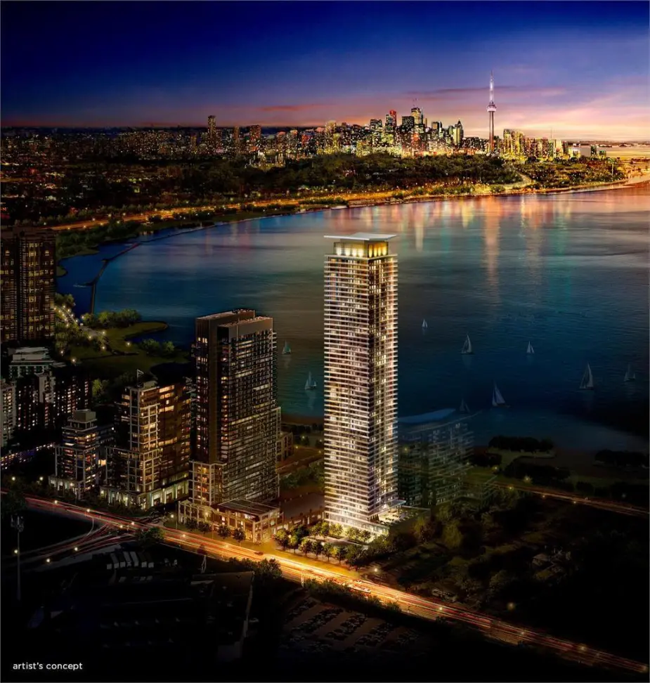 waters edge condos areal view new Toronto Skylne