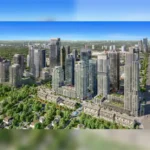 Avia Condos Parkside village drone render