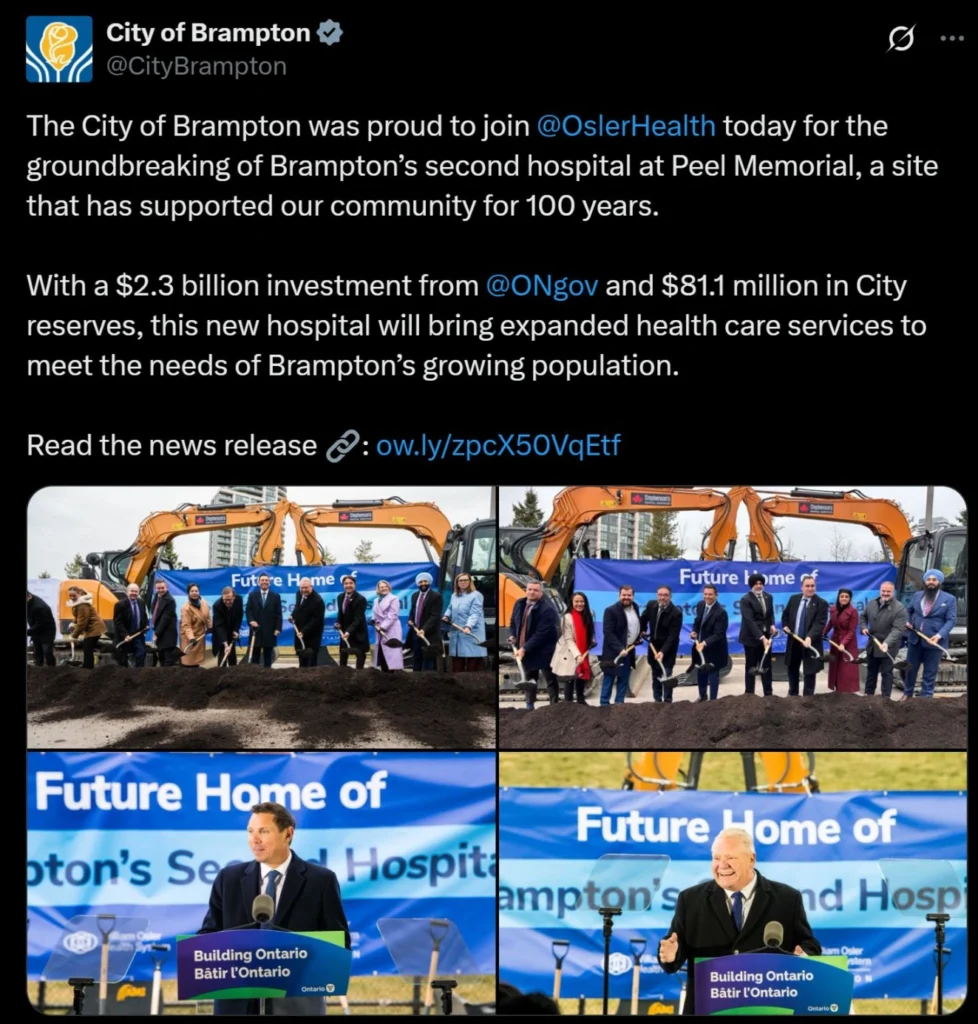 Brampton's New Hospital twitter