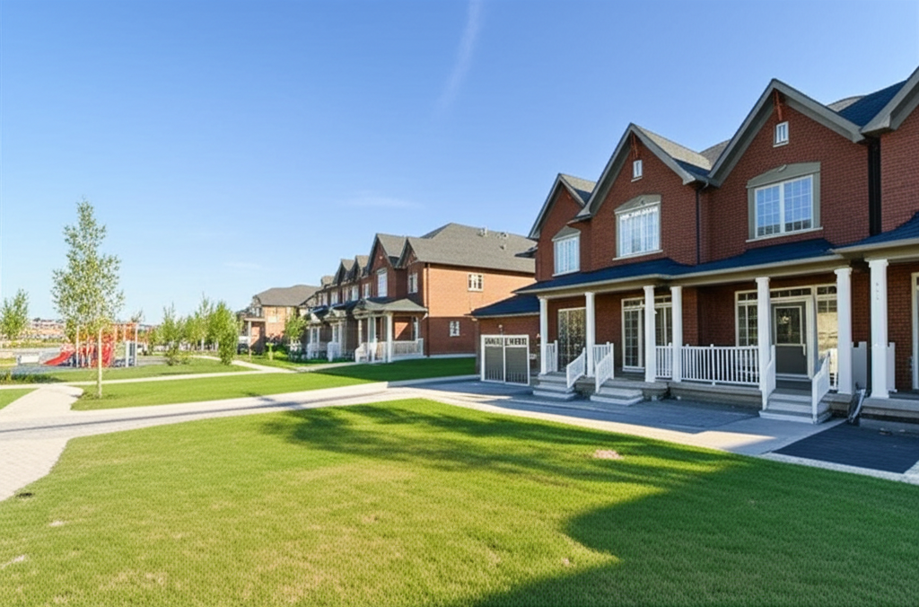 Construction workers and new homes development site
